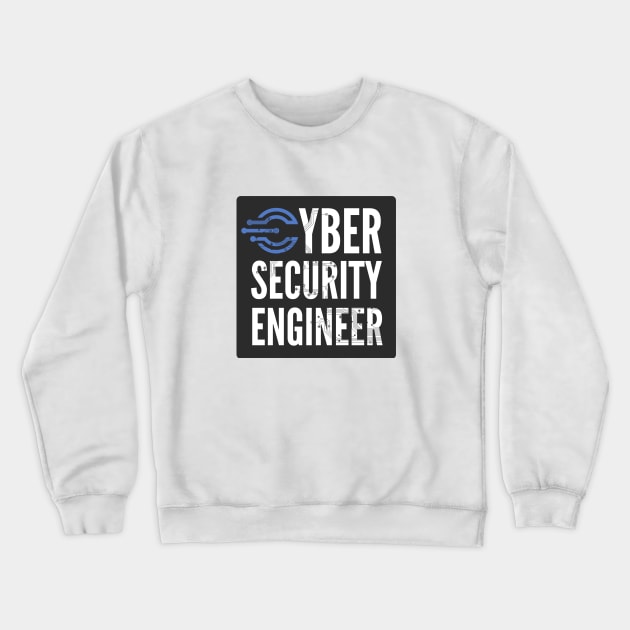 Cyber Security Engineer Blue Circuits Black Background Crewneck Sweatshirt by FSEstyle